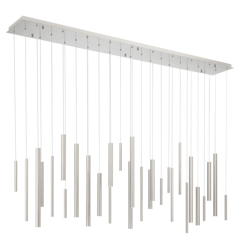 Lustre 30 lumières DEL Santana, Nickel