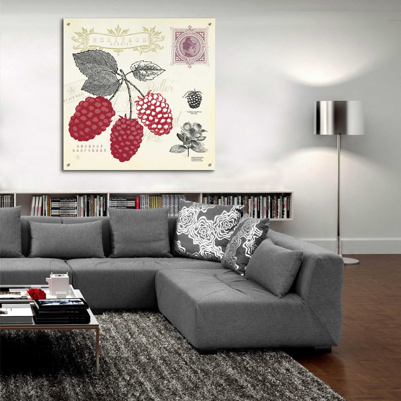 " Raspberry Notes " by Studio Mousseau, 36" H x 36" W x 0.2" D