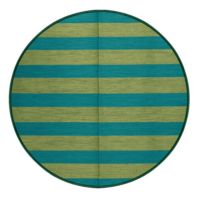 Tapis vert à rayures horizontales lavable à la machine