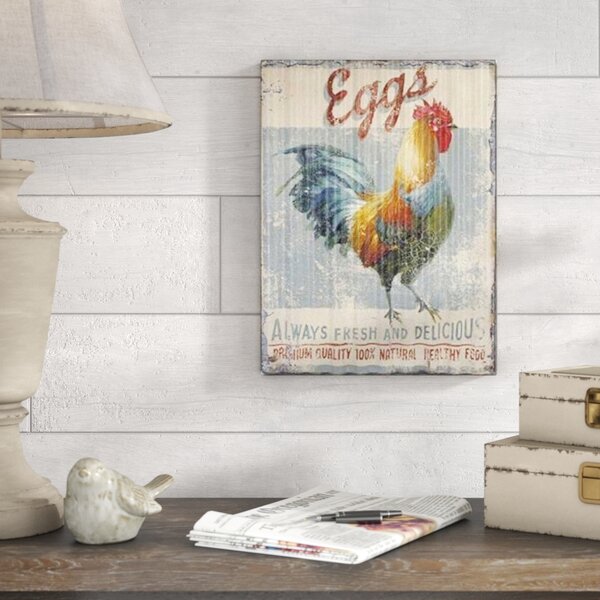 Gracie Oaks Rooster Themed On Canvas Print & Reviews | Wayfair