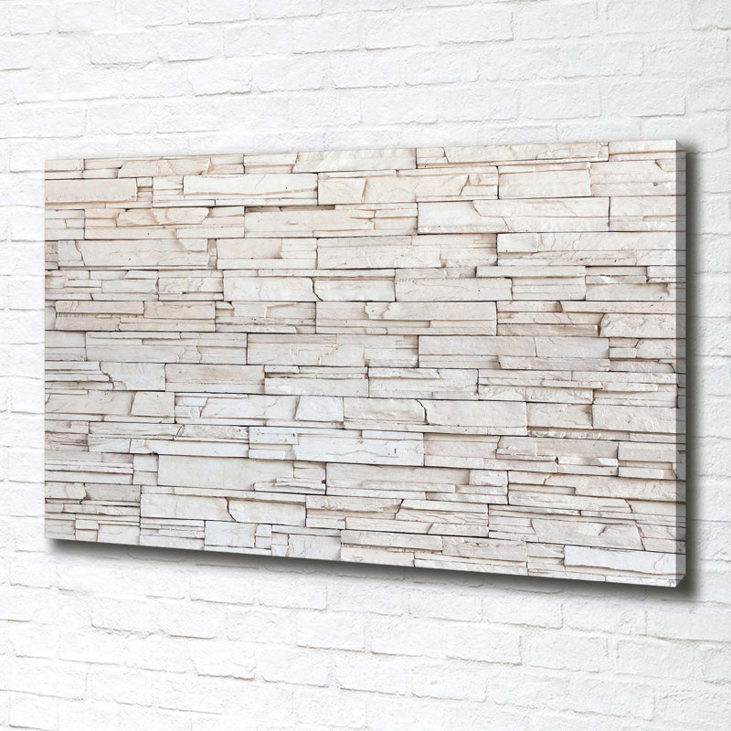 White Wall Of Stone - Wrapped Canvas Print