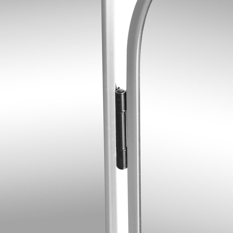 Miroir de salle de bain à 3 battants avec cadre en alliage d'aluminium ajustable à 3 arches en verre Verity, Nickel