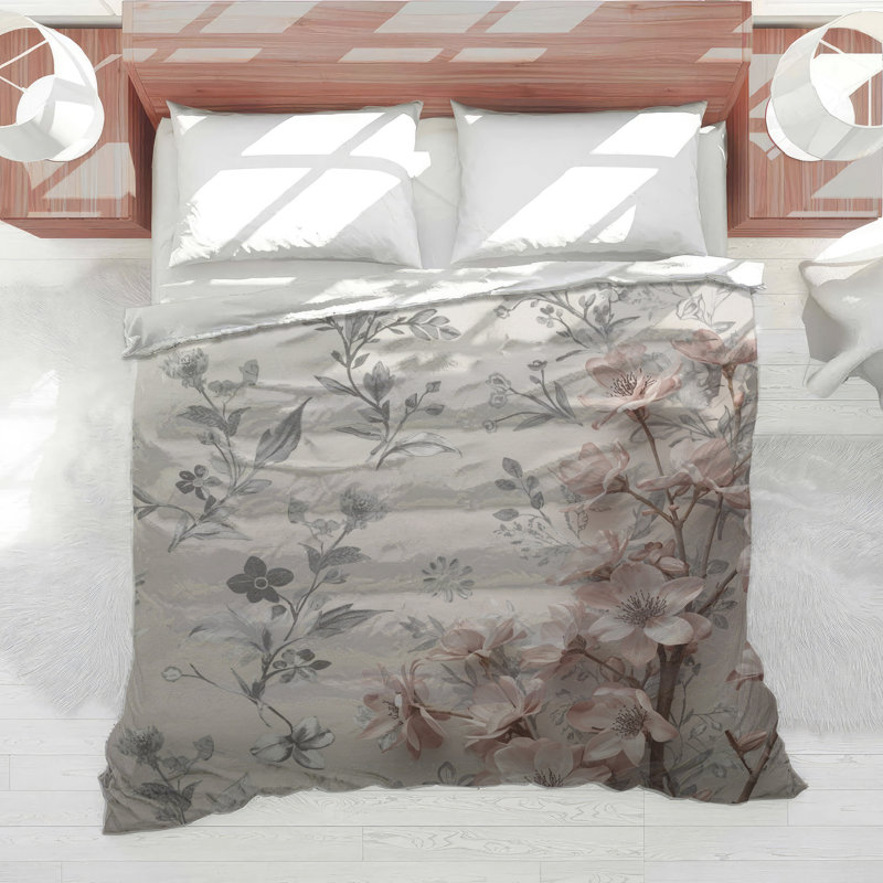 Pink Cherry Blossom Branch Comforter, Twin Extra Long
