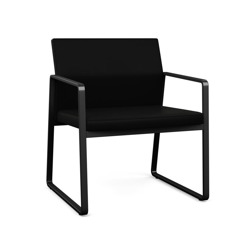 Chaise d'invité surdimensionnée Gansett, Noir, Vinyle noir Patriot Plus