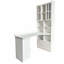 Bureau d'étude de coin blanc en L avec rangement multi-rangement blanc, table de travail 2-en-1