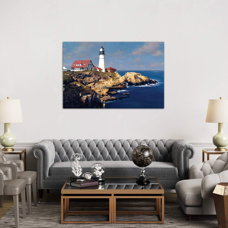 Coastal Lighthouse 1 Piece Wrapped Canvas Wall Art, 101.6 cm H x 66.04 cm W x 1.91 cm D, Wrapped Canvas
