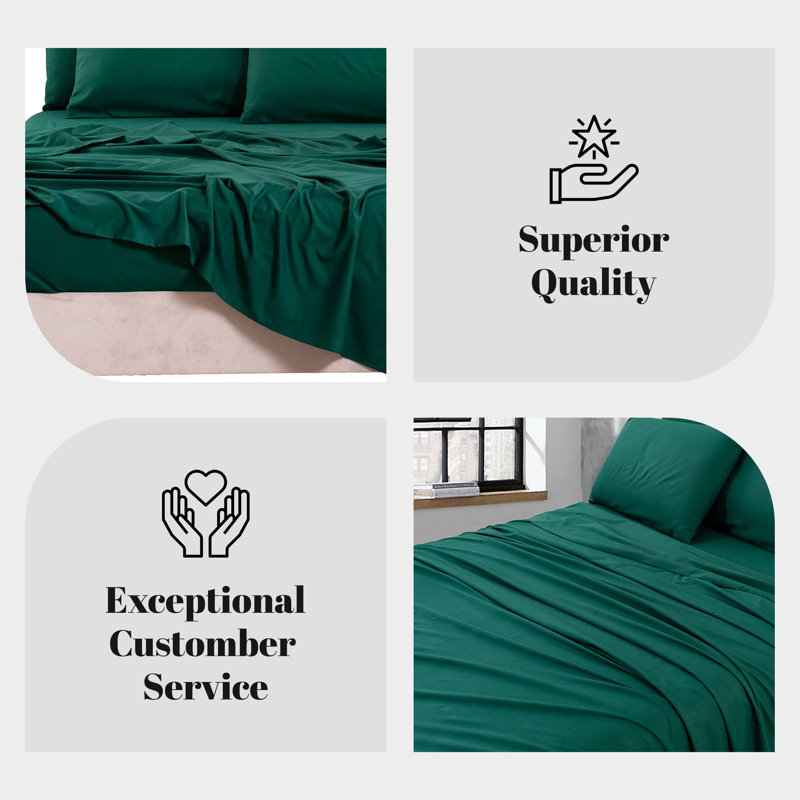 Green 1800 Series Microfiber Deep Pocket King Sheet Set