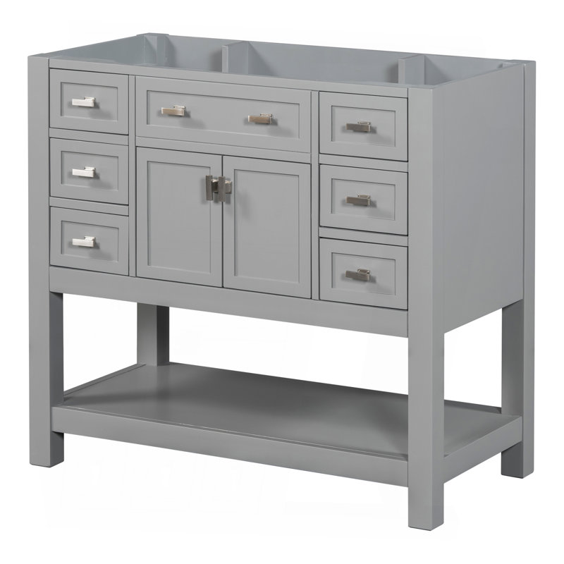 Armoire de salle de bain moderne avec portes à fermeture en douceur et plusieurs tiroirs pour un rangement efficace