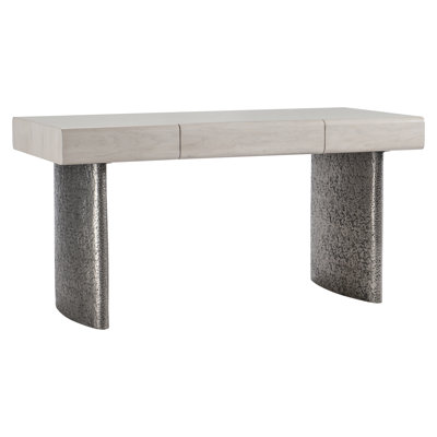 Sereno Solid Wood Top Metal Base Writing Desk