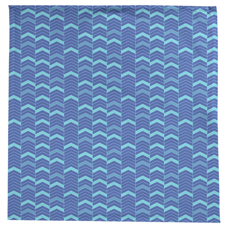 Nappe à chevrons à traits Stephenie, Bleu / bleu sarcelle