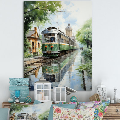 " Tranquil Train Retreat Pointillism "