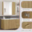 Ensemble de meuble-lavabo moderne avec lavabo Mid-Century-231672145-231672150