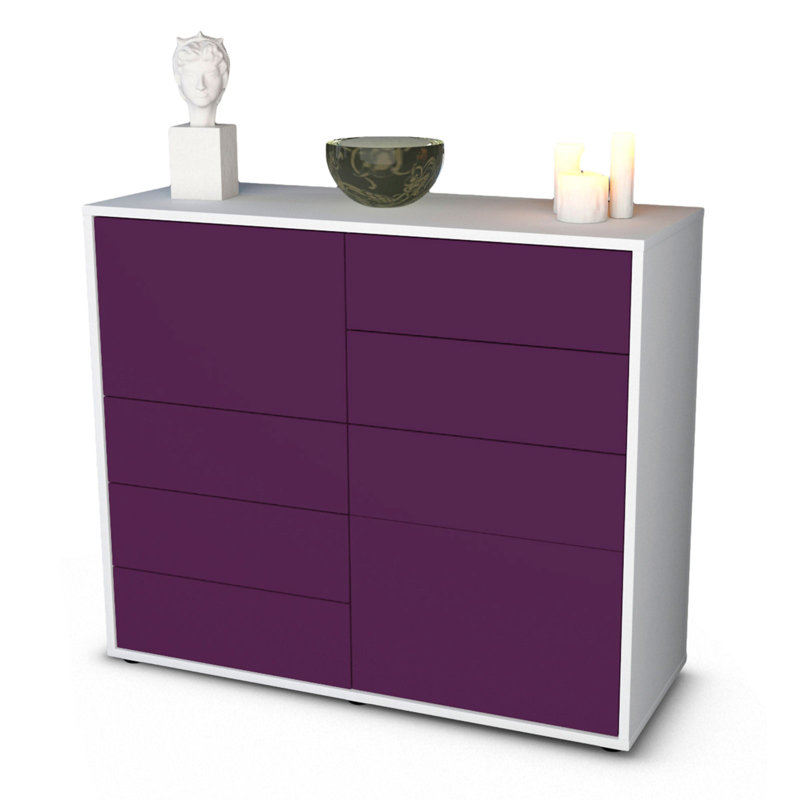 Reaon 92cm Sideboard, White/Purple