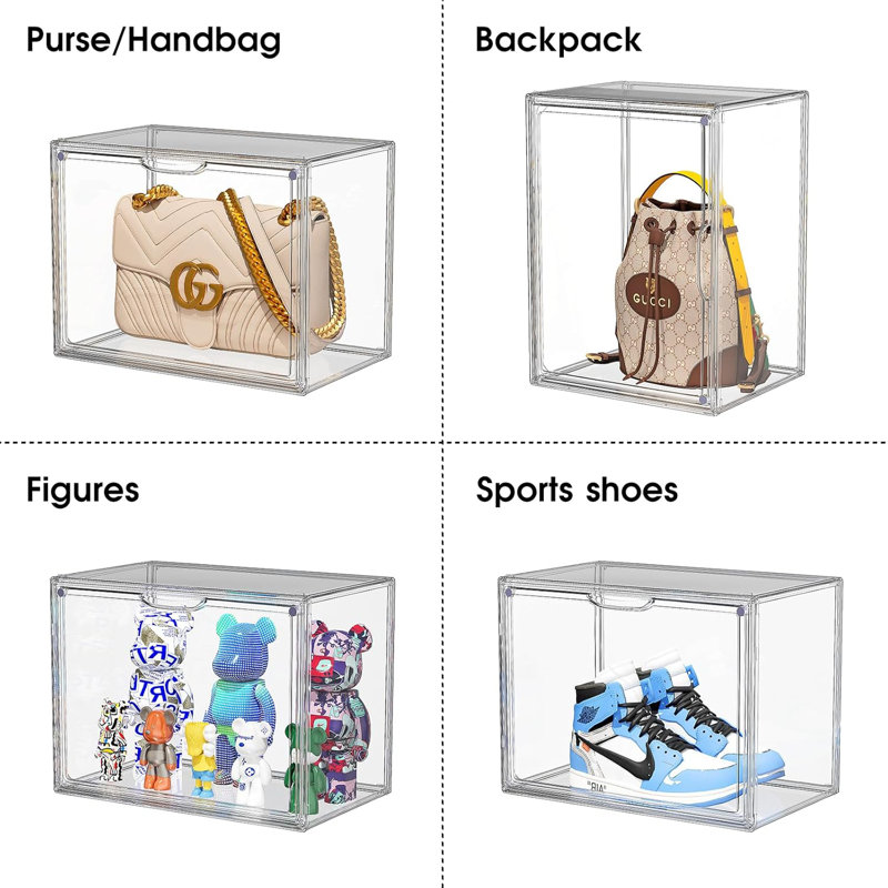 Boot Storage Organizer Tall Boots Boxes 3 Pack Clear Plastic Stackable Boot Organizers And Storage, Shoe Organizer Box, Shoe Bin Container, Acrylic Display Case For Entryway, Closet