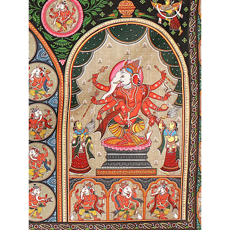 «Panchmukhi Lord Ganesha Story» | Peinture de Patta | Odisha Art
