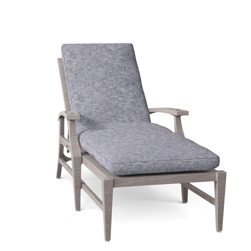 Croquet Aluminum Outdoor Chaise Lounge, Welt, Oyster, Cabana Stripe Midnight