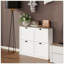 Armoire de rangement pour chaussures moderne autoportante avec 4 tiroirs rabattables et une tablette ajustable