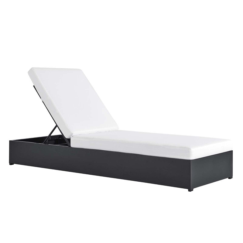 Chaise longue inclinable avec coussins 27 po Modway Tahoe, Blanc