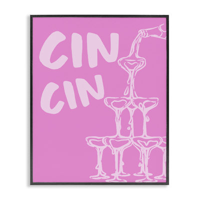 Pink Champagne Tower Framed Giclee, design by House of Lulu