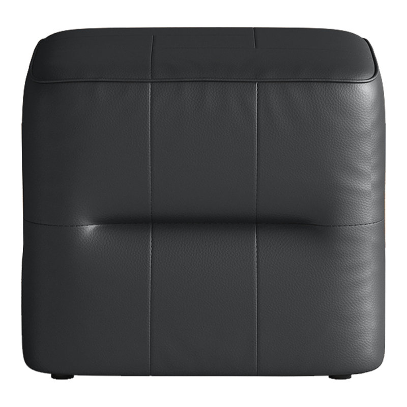 45.7cm Wide Faux Leather Pouffe Ottoman