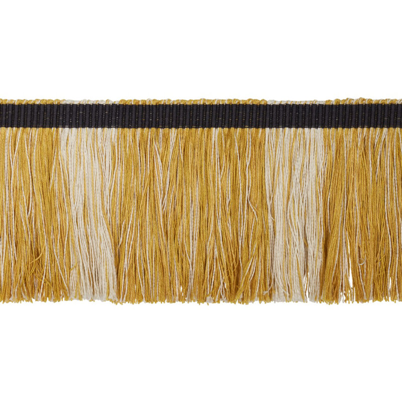 Schumacher x Stephanie Seal Brown Calcada Fringe, Maize