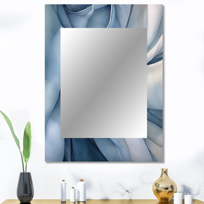 Essence de simplicité I - miroir mural grand minimalisme, miroir décoratif bleu, impression d'art en métal