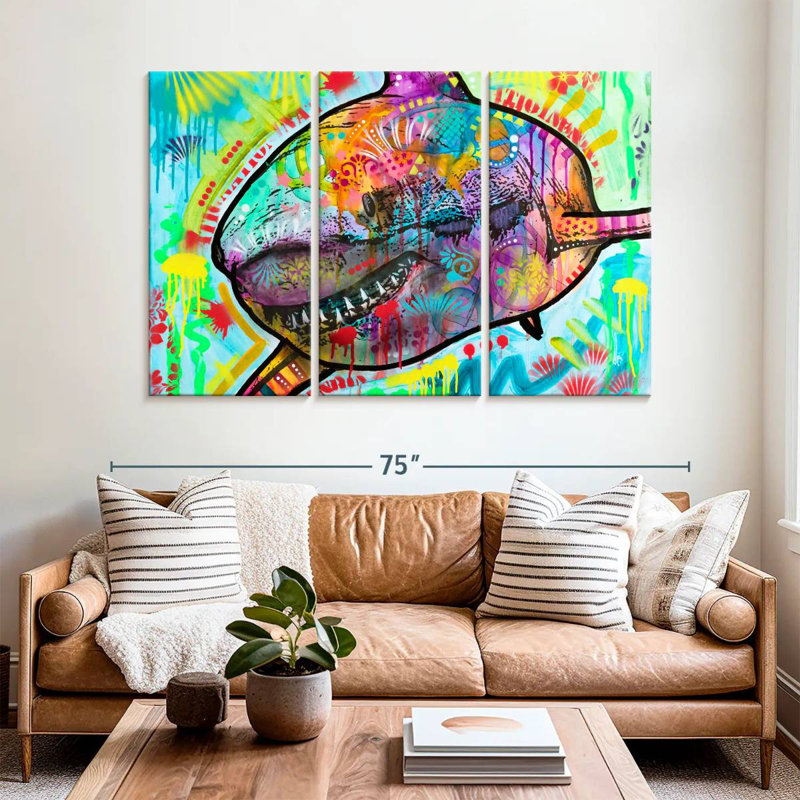 Colorful Shark, 42" H x 65" W