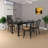 Black Free Form Solid Wood Dining Table-2075335856