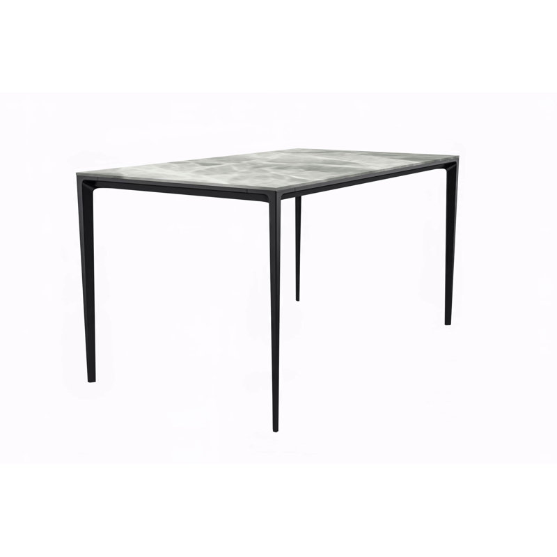 Table de salle à manger en pierre frittée Modern, Gris clair, H 28,7 po x l 55 po x L 31,49 po