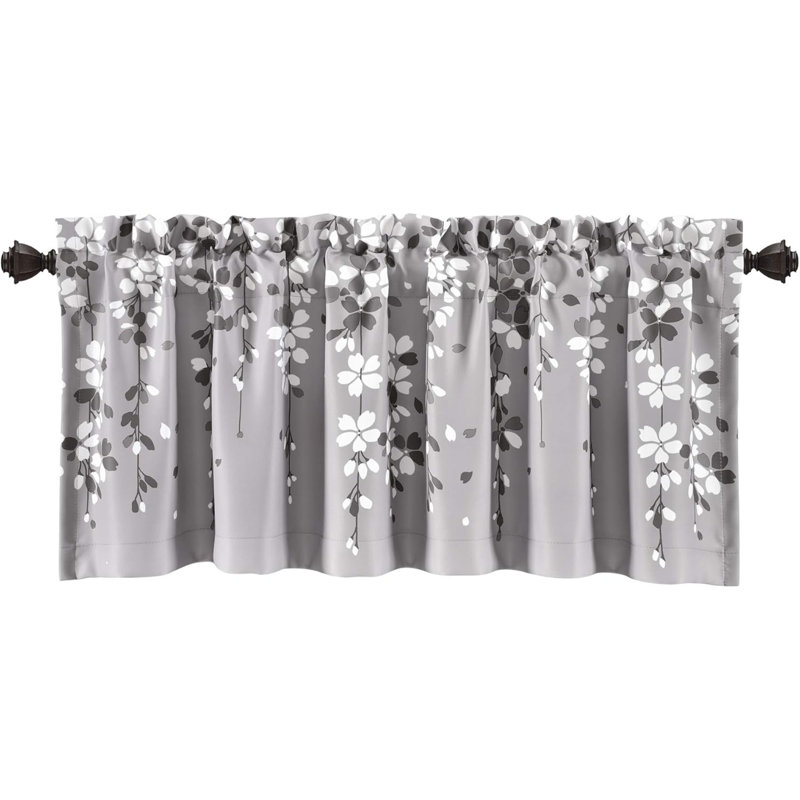 Weeping Flower Light Filtering Valance, Header,  - Floral Curtains - Valance Curtains - Bathroom & Kitchen Valances For Windows - Cottage & Farmhouse Décor