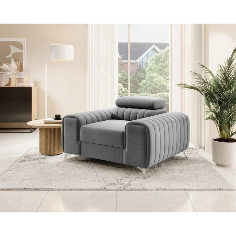 Fauteuil d'appoint moderne Laurence - Gris pâle, Gris clair