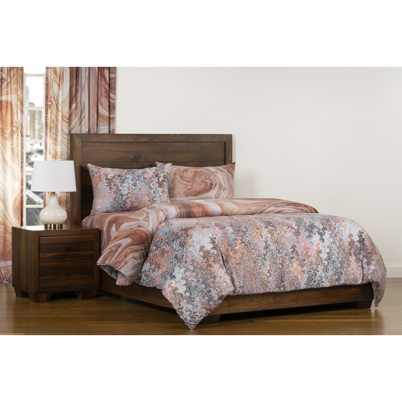 Panneau de rideau simple semi-transparent avec passe-tringle marbré Bedrock, l 50 po x L 96 po