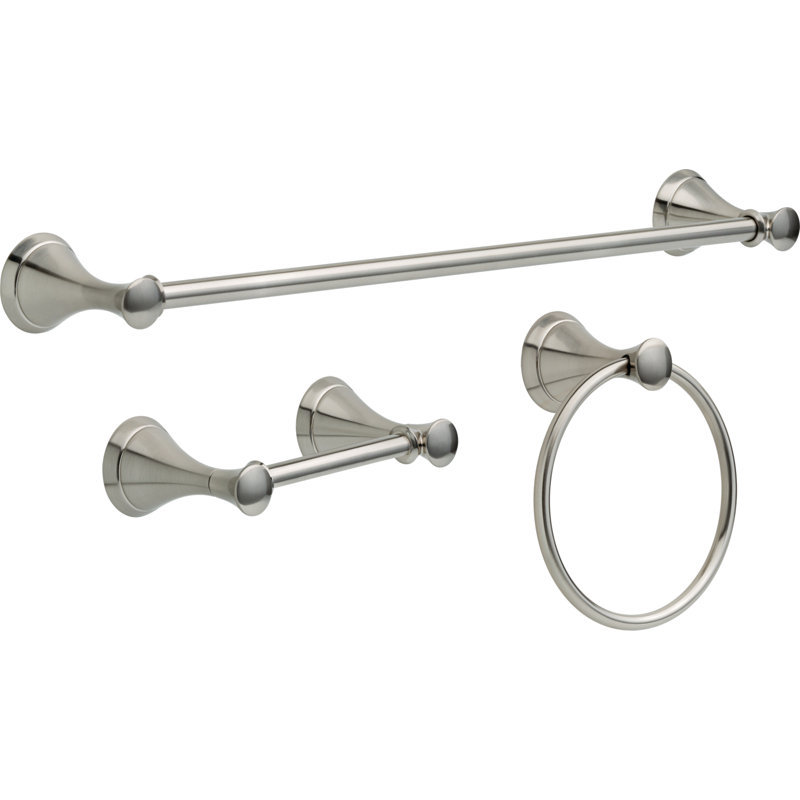 Ensemble de quincaillerie de salle de bain 3 pièces Carlisle, Nickel satiné