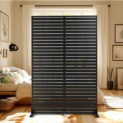72" H x 44" W Metal Privacy Screen, Outdoor Privacy Screens - Decorative Outdoor Divider with Stand, Outdoor privacy Panels for Balcony & Patio by UFURYRIDE