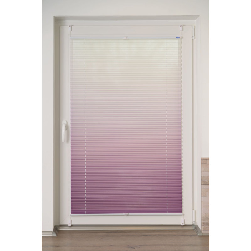 K-home Klemmfix-Plissee Farbverlauf Transparent, 210cm L x 80cm W, Bordeaux