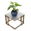 Support pour plante en marbre granit noir / doré 14,5 po