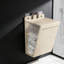 Deux paniers beiges de taille moyenne, panier à linge pliable pour la maison, la salle de bain, le dortoir - Organisateur de rangement multifonctionnel avec option de fixation murale, fabriqué en mélange de coton respirant-121584484-121584482