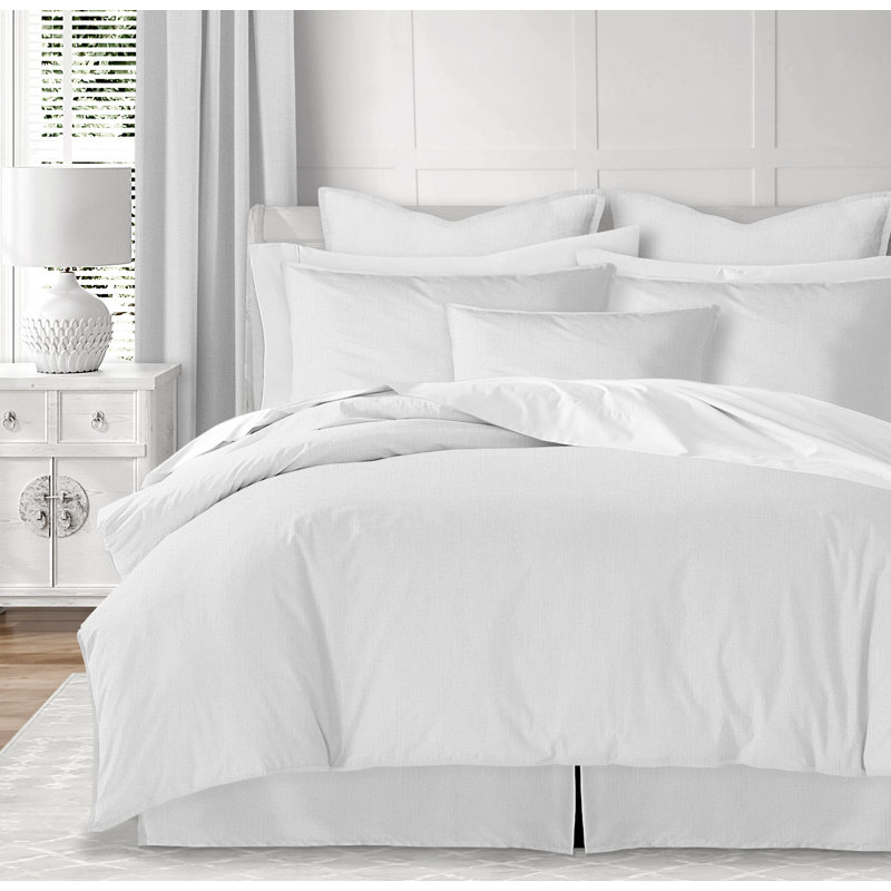 Ensemble d'édredon 2 pièces Eastport, Édredon grand + 2 taies décoratives, Blanc, Coton