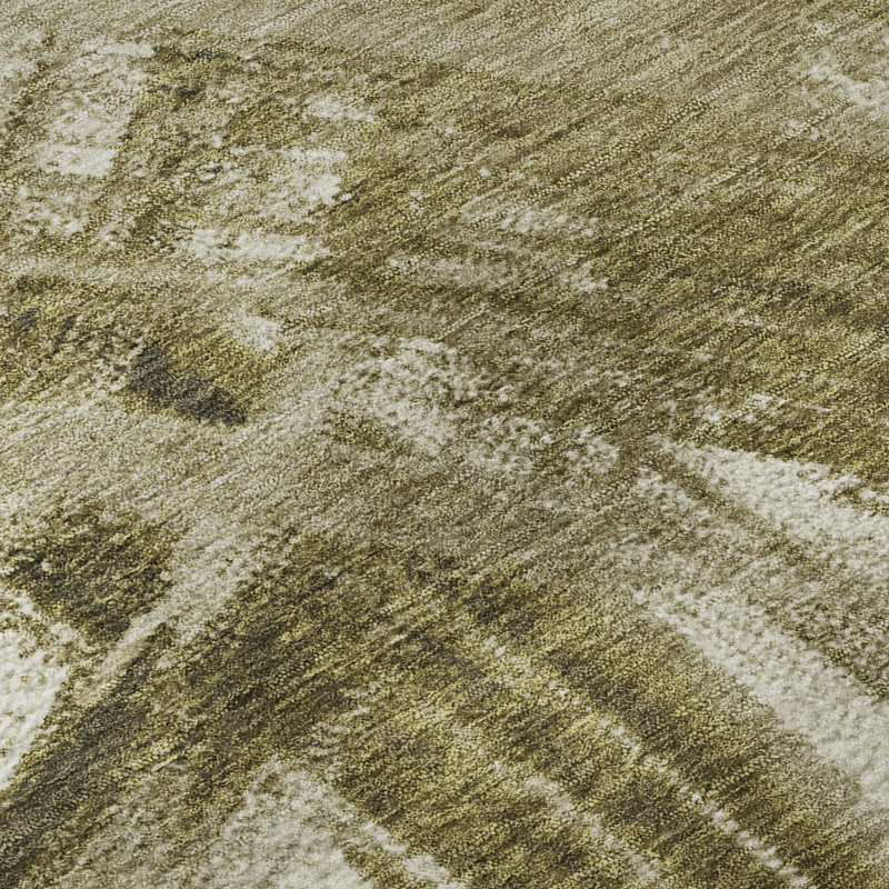 Premium Machine Washable Mayfield AMF2421 Abstract Rug, 1'8" x 2'6", Khaki