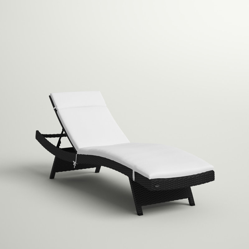 Chaise longue inclinable avec coussin Genieve, Blanc