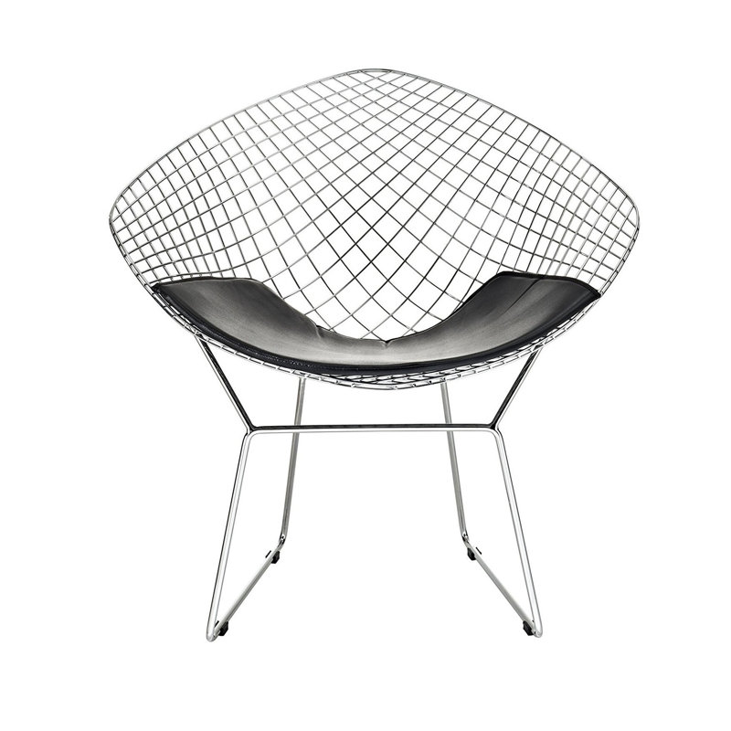 Chaise Diamond chromée / noire (ensemble de 4)