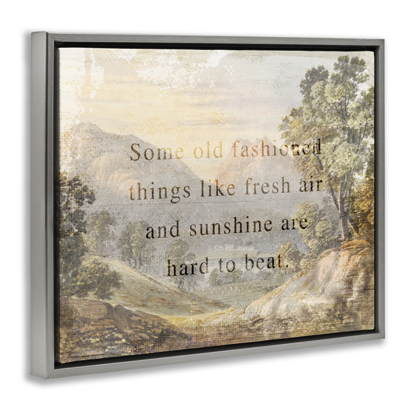 «Fresh Air Sentiment Landscape», peinture murale encadrée par Daphne Polselli, H 25 po x l 31 po, Cadre flottant gris lustré