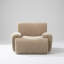 Fauteuil d'appoint large à rayures verticales en chenille