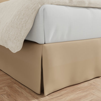 Bed Maker's No Lift Wrap Around Bed Skirt, 14" Drop, Twin, Mocha