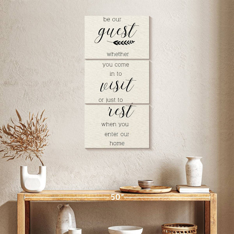 Plaque murale «Be our invité», H 38 po x l 18 po