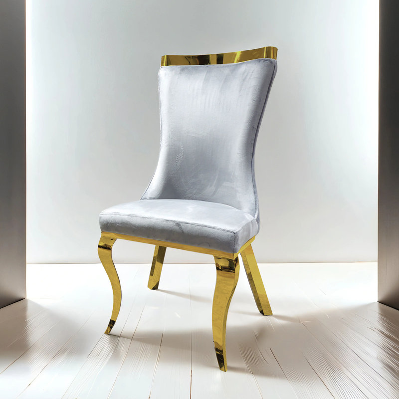 Chaise d'appoint Montie (ensemble de 2), Argenté/doré