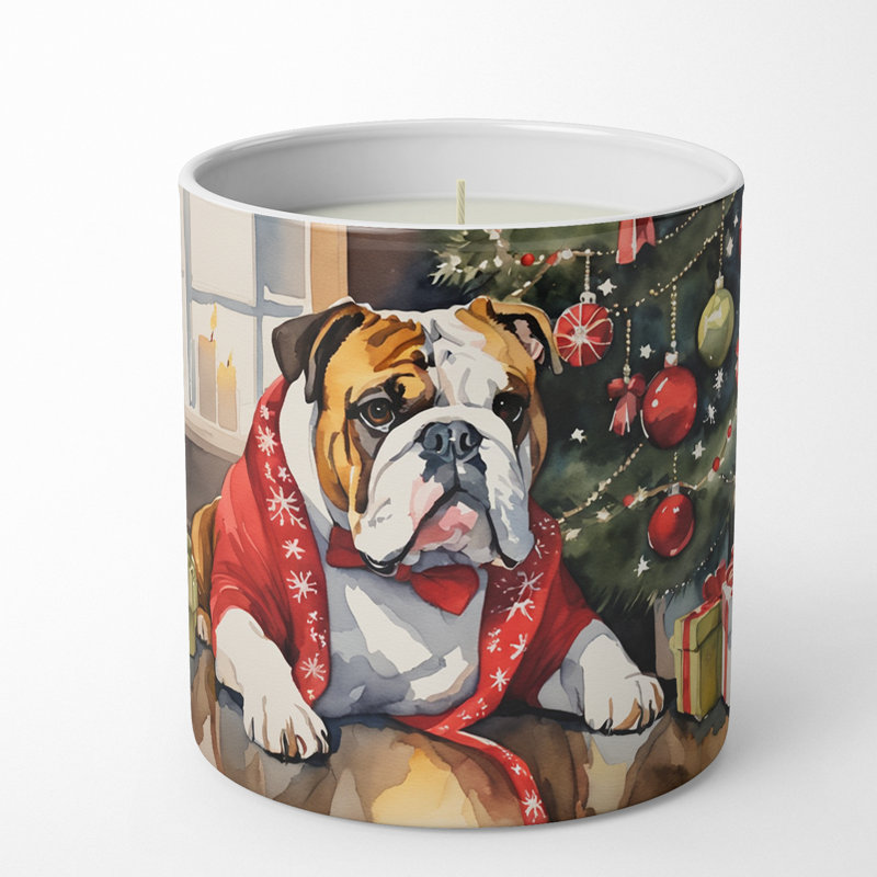 Bougie de Noël parfumée avec support en céramique