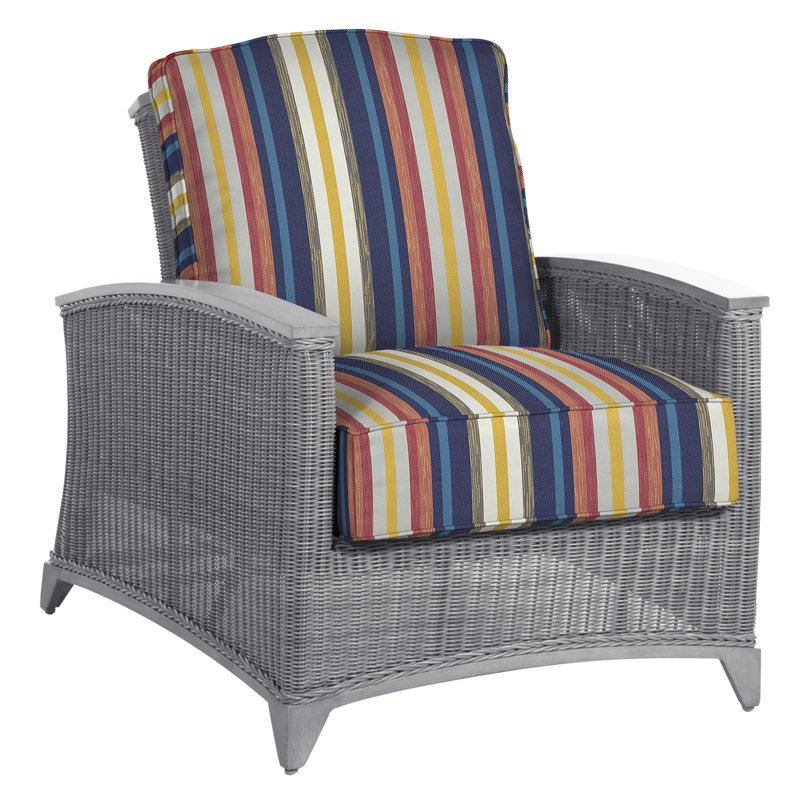 Astoria Patio Chair with Cushions, Astoria #90 Raffia/Oak, Welt, Tweed Toffee