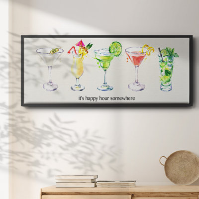 Happy Hour cocktails - toile encadrée