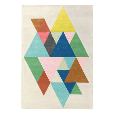 Yahir Geometric Wool Hand Tufted Area Rug